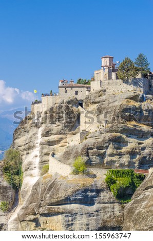 meteora monastery (Greece). It belongs to the UNESCO World Heritage Site, vertical