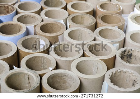 Cylinders cardboard background of Rolled paper in offset printing house