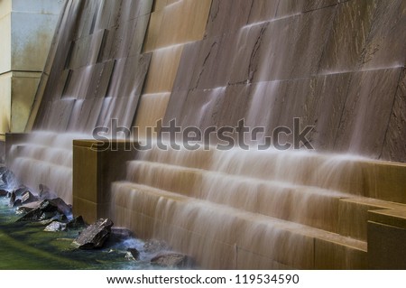 Dreamy water feature in an urban setting helping to relax stressed city folk.