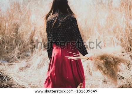 Girl\'s back view in fall