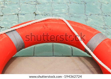Ring buoy in the swimming pool.