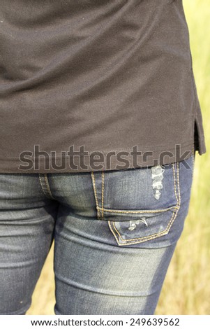 Woman waist with jeans