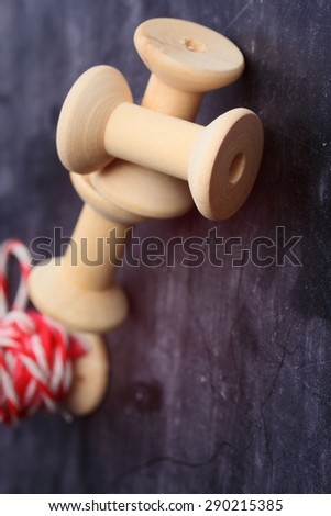 Vintage wooden bobbin thread