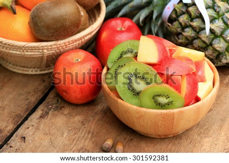 healthy mixed fruit to colorful