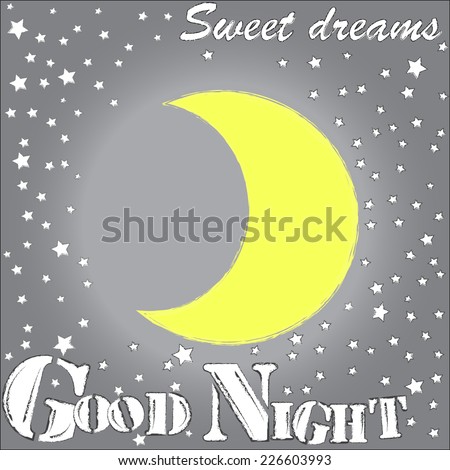Good Night.Sweet dreams.Moon and stars.