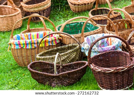 Wicker Baskets At Market