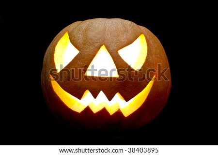 Halloween pumpkin Jack-O-Lantern on a black background