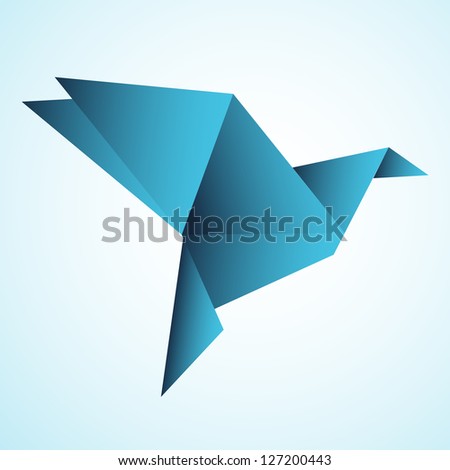 Blue origami bird Blue origami bird
