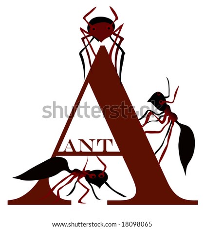 حروف اللغة الانجليزية .. روووعة للاطفال Stock-photo-letter-a-ant-18098065