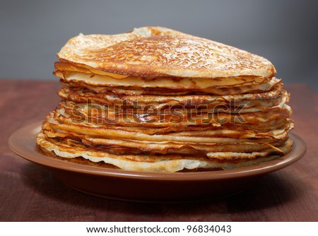 stack of pancakes on plate  - russian traditional food