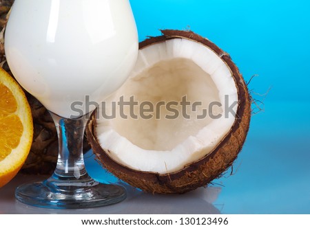 Pineapple,orange and Coconut Piece closeup