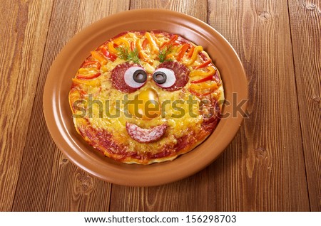 Smiley Faced Pizza.Baby menu