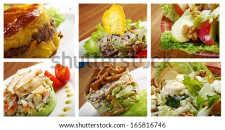 Food set of different    Healthy  Salad. collage