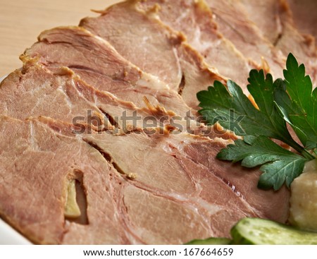 Sliced Meat.Beautiful slice meat arrangement. Shallow depth-of-field.