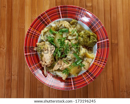 french stewed potatoes with chicken.Vegetable Stew.herbes de Provence