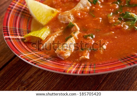 Birria spicy Mexican meat stew .Originally from Jalisco