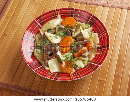 Kullama -  national dish of some Turkic peoples.Traditional meat  asian  cuisine. boiled meat with  boiled noodles