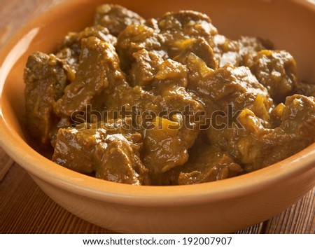 Indian Beef Curry with with basmati rice