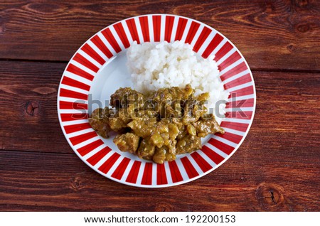 Indian Beef Curry with with basmati rice