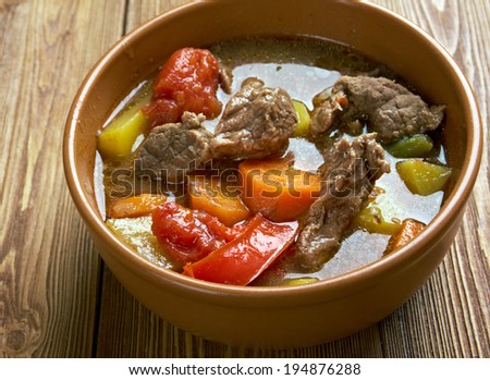 Old fashioned beef stew .homemade American beef stew.country cuisine