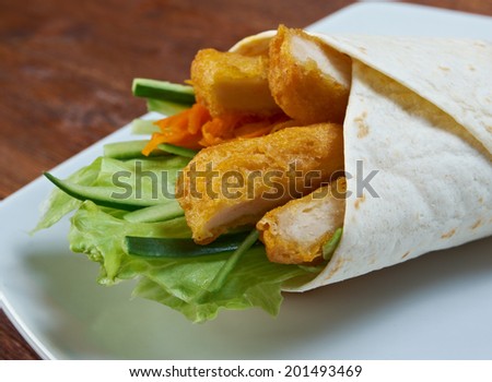Breakfast burritos  made with chicken nuggets