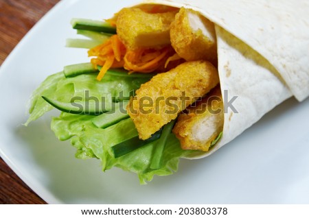 Breakfast burritos  made with chicken nuggets
