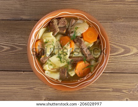 Kullama -  national dish of some Turkic peoples.Traditional meat  asian  cuisine. boiled meat with  boiled noodles