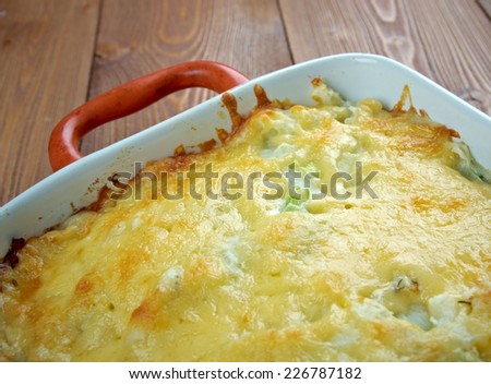 Rumbledethumps - traditional dish from the Scottish Borders. The main ingredients are potato, cabbage and onion