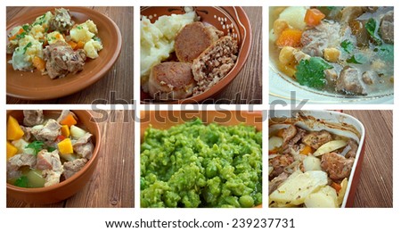 Traditional Irish,Scottish  and British cuisine.Food set