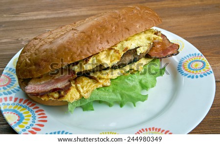 Enormous Omelet Sandwich -  breakfast  Americansandwich  fast-food restaurant
