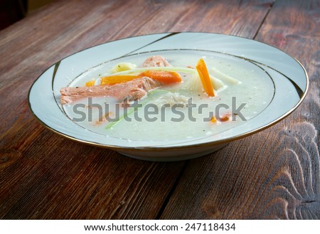 Fiskesuppe - Norwegian Cod and salmon Chowder
