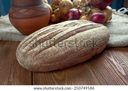 rustic rye bread - Freshly baked traditional bread