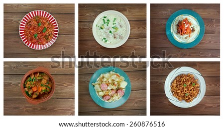 Food set American cuisine.collage