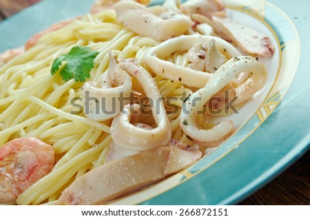 Spaghetti ai frutti di mare - italian pasta spaghetti with  seafood