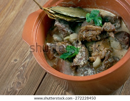 Zoervleis - regional meat dish from the Province of Limburg -  Netherlands.sour refers to a process of marinading the meat, generally horse meat