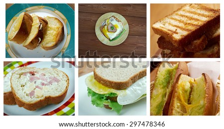 Food set of different  Canapes  and sandwich collage