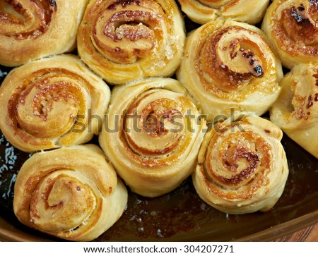 homemade pie -  sweet buns close up