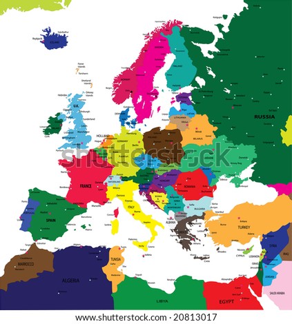 political map of europe. stock photo : Political map of