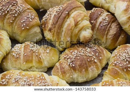 croissant rolls with sesame seeds