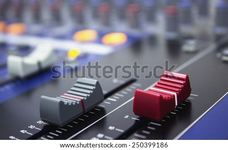 Audio music mixer board , music studio equipment fader
