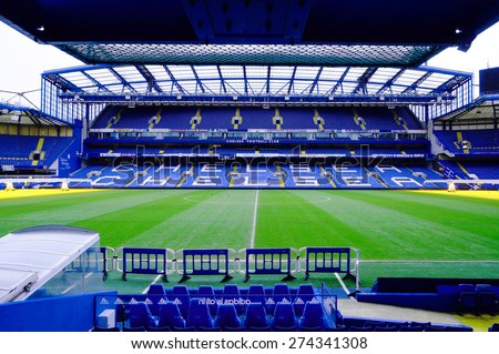 LONDON, ENGLAND - FEBRUARY 14: Stamford Bridge Stadium on February 14, 2014 in London, UK. The Stamford Bridge is home to Chelsea Football Club.