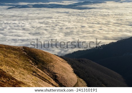 Walk over the clouds. Eastern Carpathians