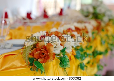 stock photo Wedding table arrangement