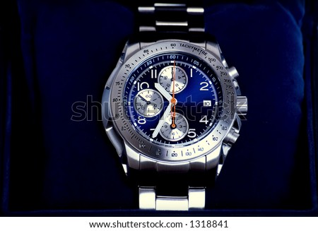 Chronograph watch in blue box