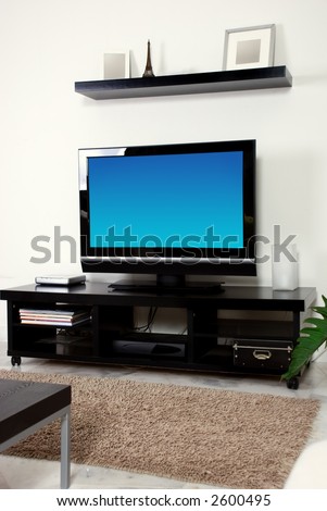 Living room with LCD television - simple house interior