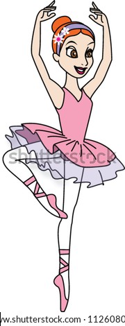 Girl Ballet Dancer Cartoon Stock Vector Illustration 112608044