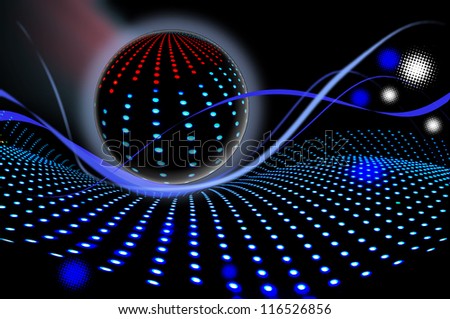 abstract of circle led lights moving on led lights background