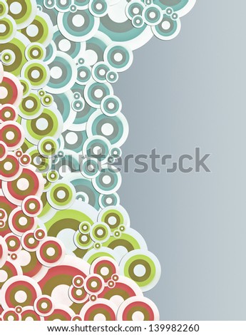 vintage abstract with colorful retro circle background
