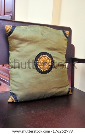 silk pillow in thai style