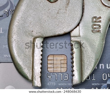credit card with fix tool, credit repair or credit fix concept